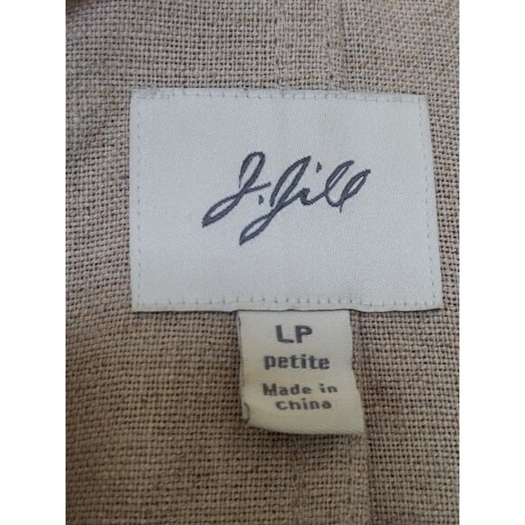 J. Jill Women's LP Jacket Gold Sparkly Linen Blend Zip Up Pockets Long Sleeve - Picture 8 of 8